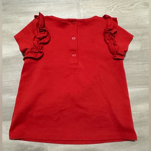 Janie & Jack Brick Red Ruffle Trim Short Sleeve Tunic Top 5T - Picture 2 of 4
